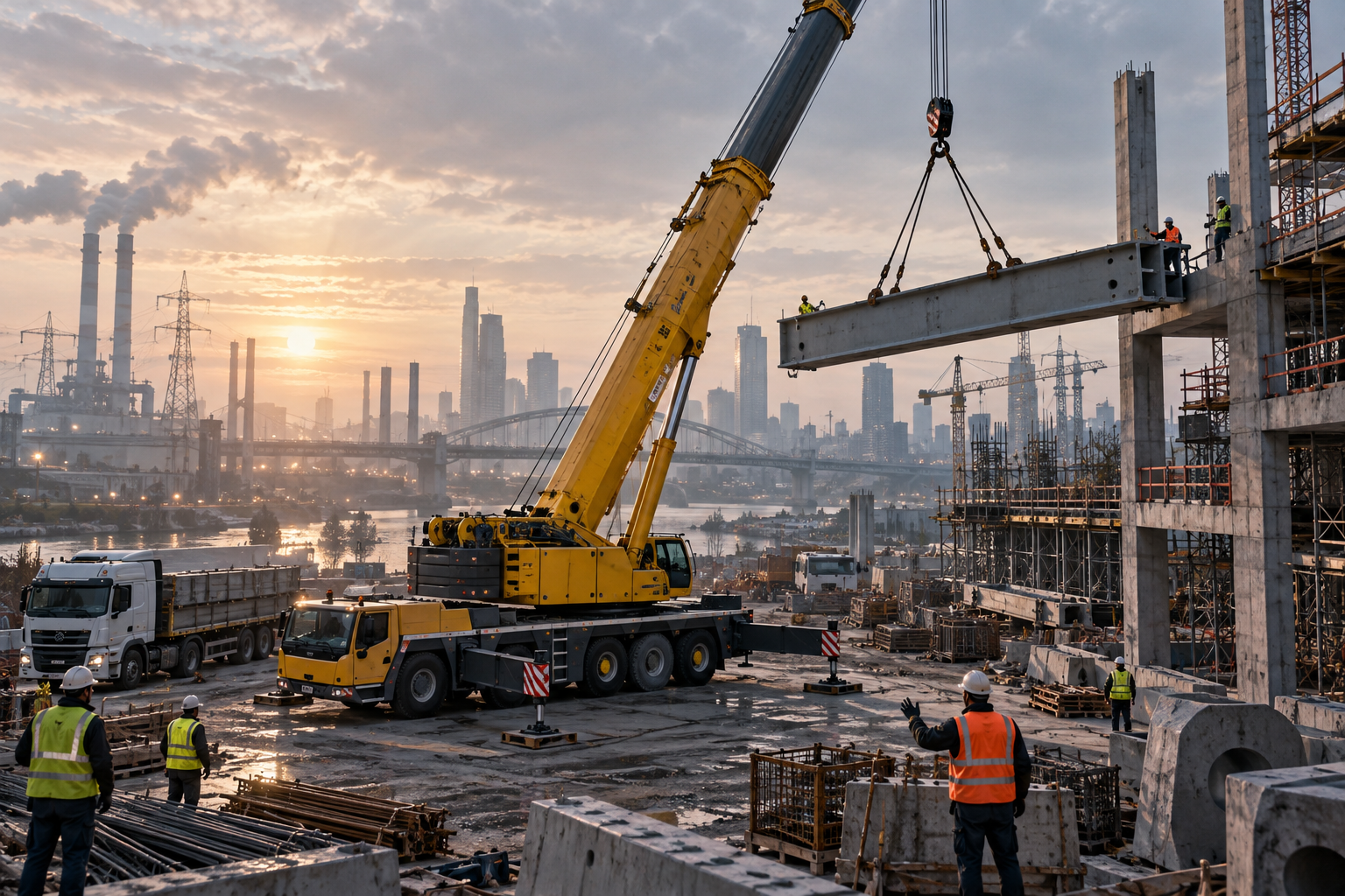 Аренда автокрана Liebherr для сложных задач на строительной площадке
